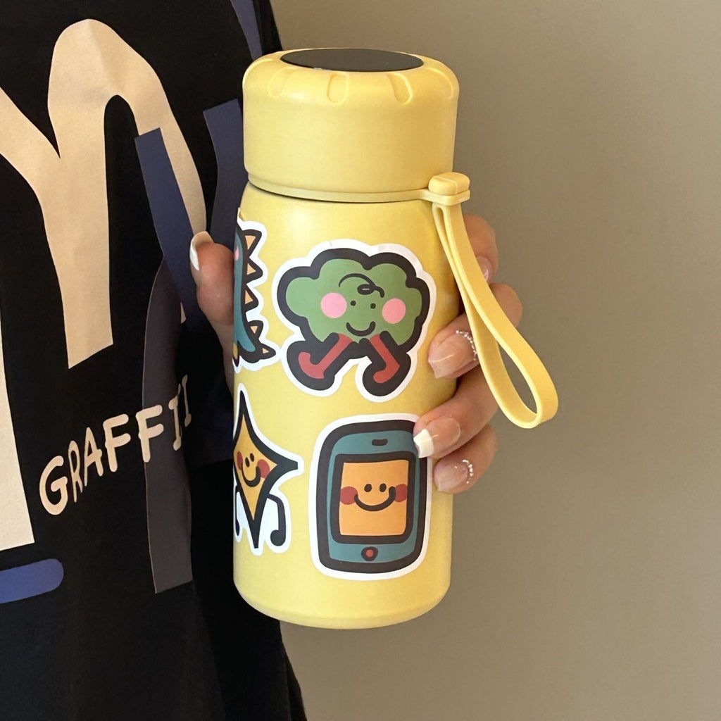 Botella de agua elegante para mujer con divertidos motivos adhesivos