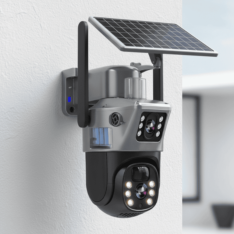 Cámara de vigilancia dramática 4K con panel de zona – 360 grados y detección delgada