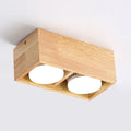Lámpara de techo moderna de madera | Diseño de panel LED cuadrado