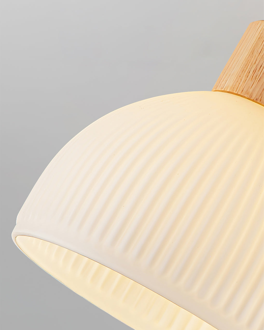 Lámpara de techo escandinava | Diseño de cúpula de madera y cristal