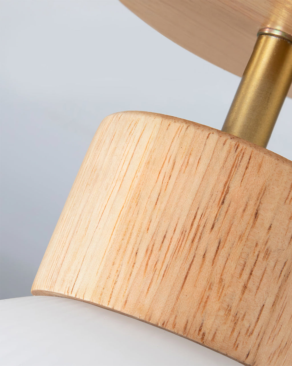 Lámpara de techo escandinava | Diseño de cúpula de madera y cristal