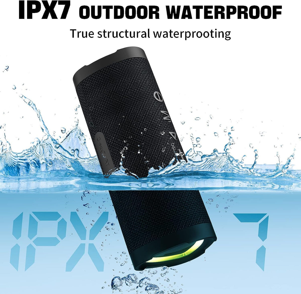 Altavoz Bluetooth portátil | Diseño inalámbrico con sonido estéreo de 24 W | Resistente al agua IPX7 para aventuras al aire libre