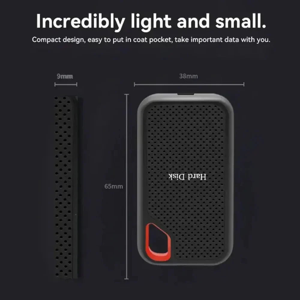 Disco SSD externo portátil de alta velocidad para transferencia de datos y almacenamiento a prueba de golpes