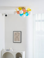 Lámpara de techo redonda con hojas acrílicas – Colores pastel macaron – 1, 4, 6 u 8 puntos de luz – Casquillo G9 – Diseño escandinavo para habitación