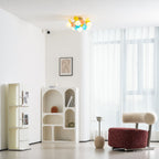 Lámpara de techo redonda con hojas acrílicas – Colores pastel macaron – 1, 4, 6 u 8 puntos de luz – Casquillo G9 – Diseño escandinavo para habitación