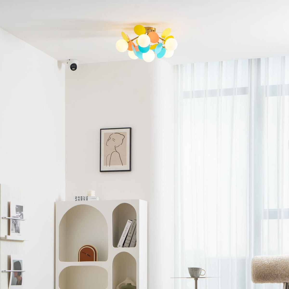 Lámpara de techo redonda con hojas acrílicas – Colores pastel macaron – 1, 4, 6 u 8 puntos de luz – Casquillo G9 – Diseño escandinavo para habitación