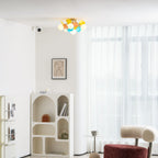 Lámpara de techo redonda con hojas acrílicas – Colores pastel macaron – 1, 4, 6 u 8 puntos de luz – Casquillo G9 – Diseño escandinavo para habitación