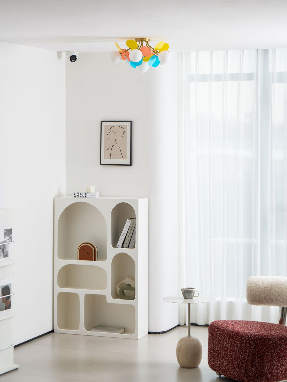 Lámpara de techo redonda con hojas acrílicas – Colores pastel macaron – 1, 4, 6 u 8 puntos de luz – Casquillo G9 – Diseño escandinavo para habitación