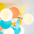Lámpara de techo redonda con hojas acrílicas – Colores pastel macaron – 1, 4, 6 u 8 puntos de luz – Casquillo G9 – Diseño escandinavo para habitación