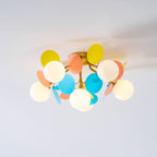 Lámpara de techo redonda con hojas acrílicas – Colores pastel macaron – 1, 4, 6 u 8 puntos de luz – Casquillo G9 – Diseño escandinavo para habitación