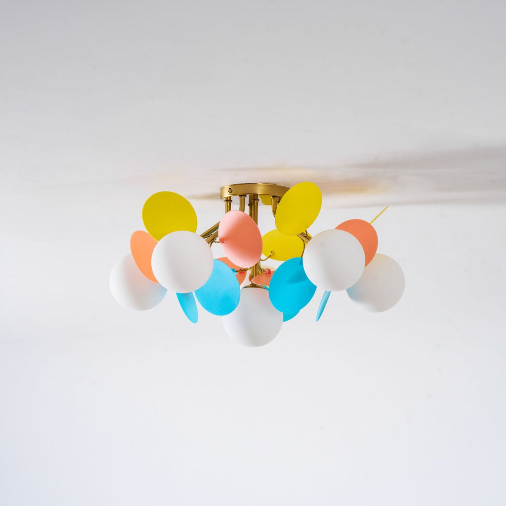 Lámpara de techo redonda con hojas acrílicas – Colores pastel macaron – 1, 4, 6 u 8 puntos de luz – Casquillo G9 – Diseño escandinavo para habitación