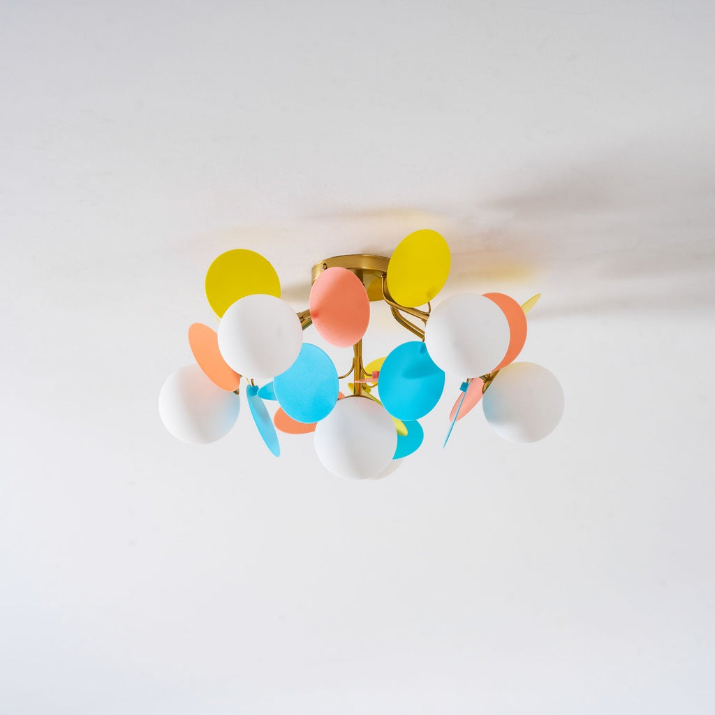 Lámpara de techo redonda con hojas acrílicas – Colores pastel macaron – 1, 4, 6 u 8 puntos de luz – Casquillo G9 – Diseño escandinavo para habitación