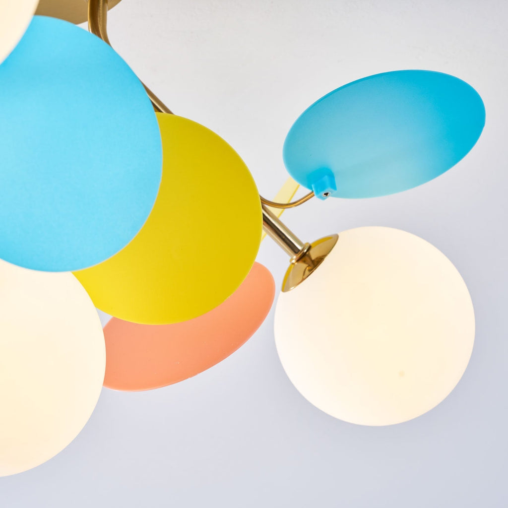 Lámpara de techo redonda con hojas acrílicas – Colores pastel macaron – 1, 4, 6 u 8 puntos de luz – Casquillo G9 – Diseño escandinavo para habitación