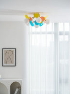 Lámpara de techo redonda con hojas acrílicas – Colores pastel macaron – 1, 4, 6 u 8 puntos de luz – Casquillo G9 – Diseño escandinavo para habitación