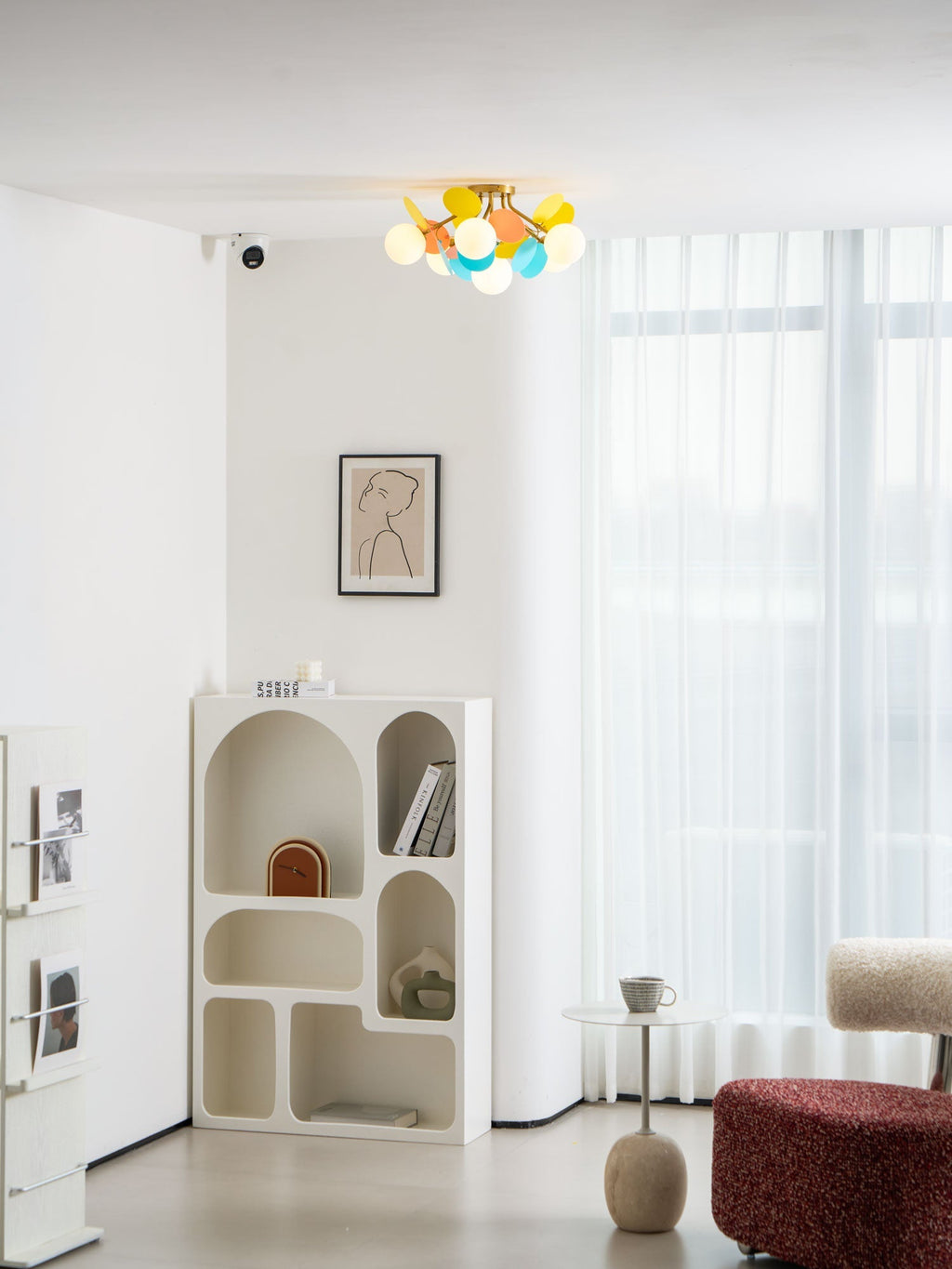 Lámpara de techo redonda con hojas acrílicas – Colores pastel macaron – 1, 4, 6 u 8 puntos de luz – Casquillo G9 – Diseño escandinavo para habitación