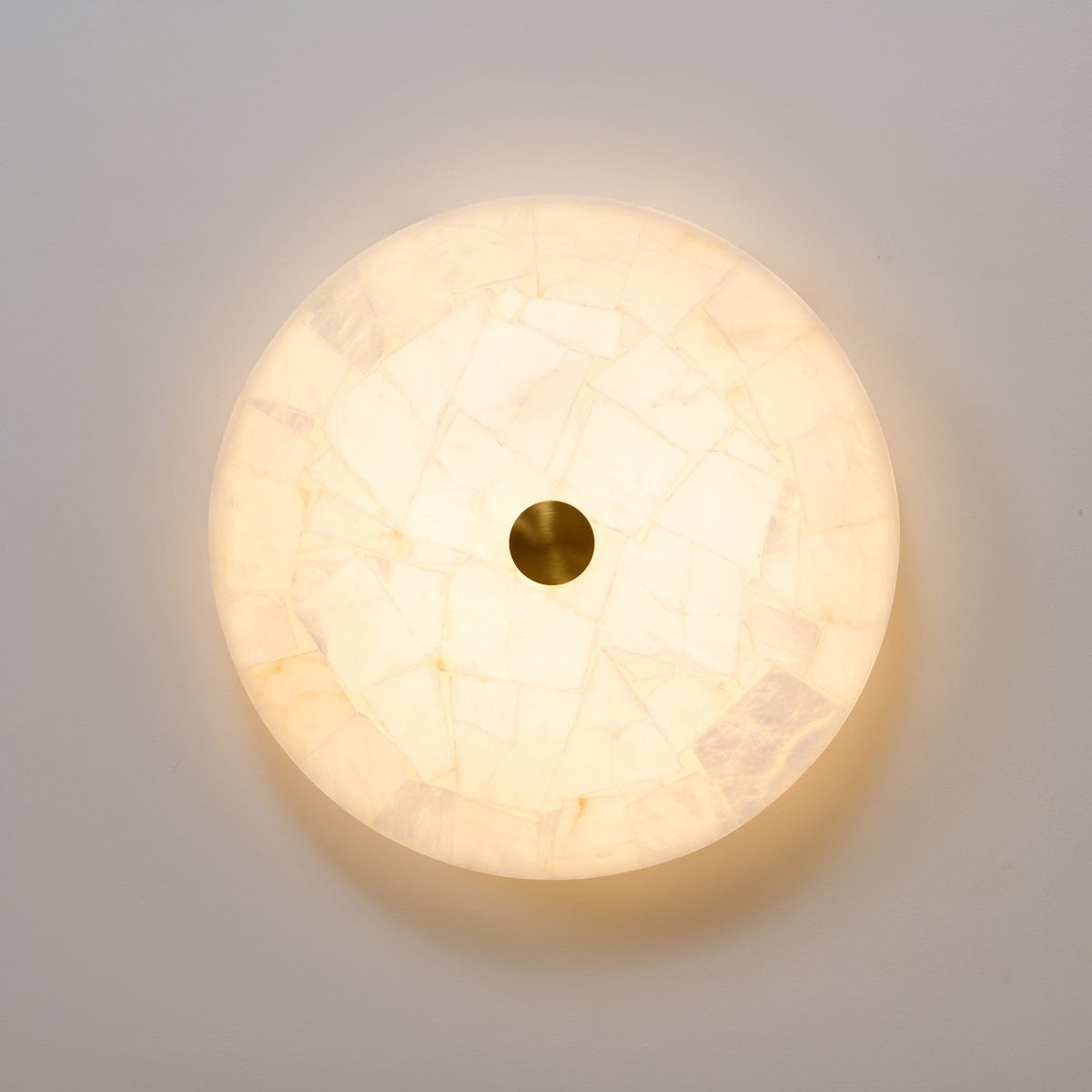 Lámpara de techo redonda de alabastro VKL-1027 — Pantalla de mosaico auténtico
