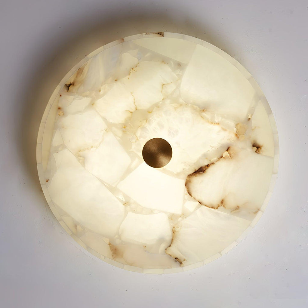 Lámpara de techo redonda de alabastro VKL-1027 — Pantalla de mosaico auténtico