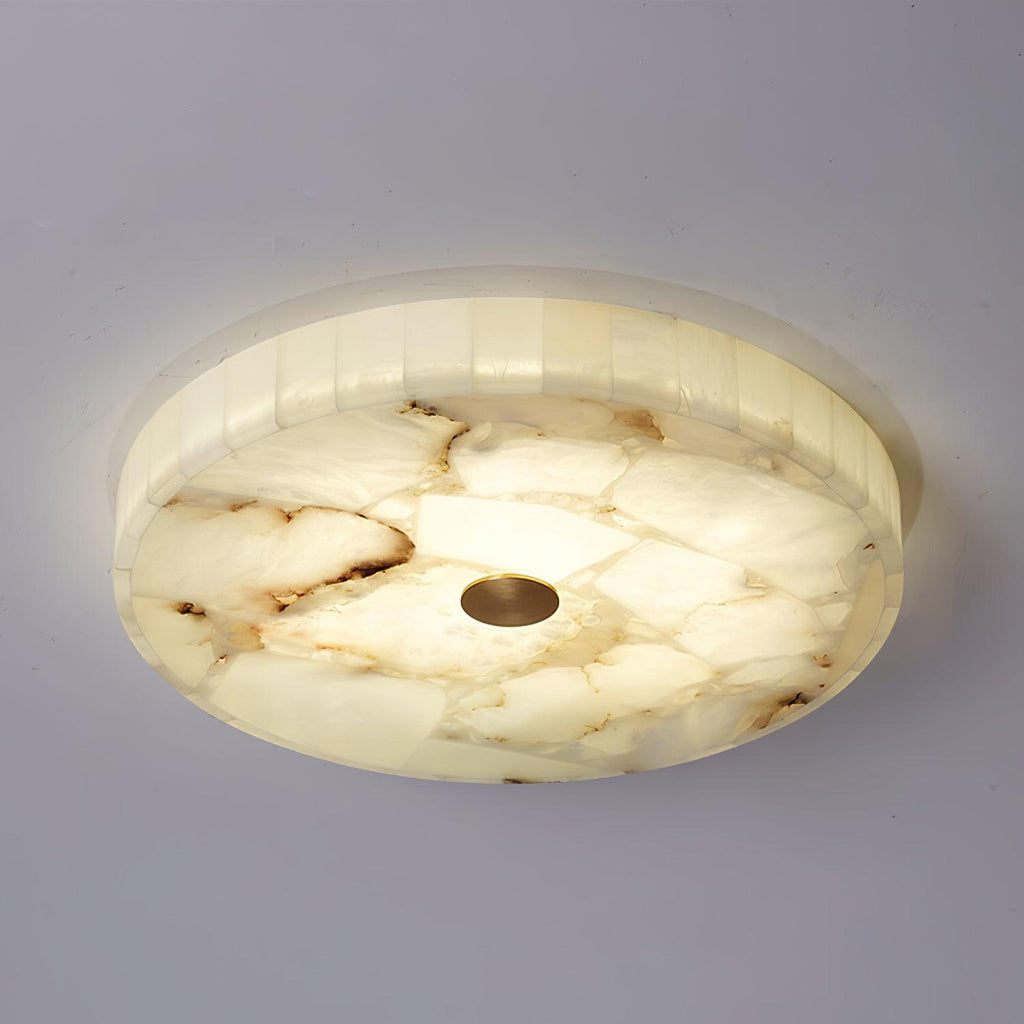 Lámpara de techo redonda de alabastro VKL-1027 — Pantalla de mosaico auténtico