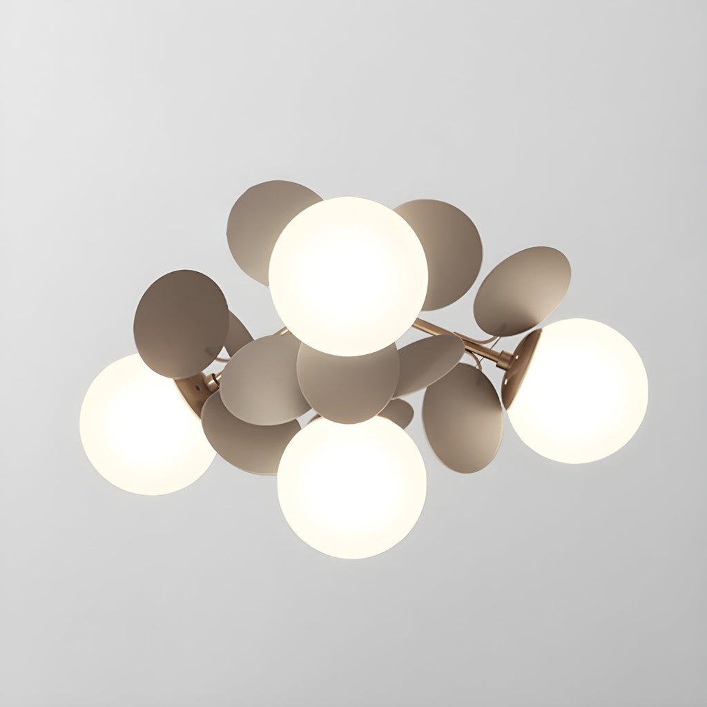 Lámpara de techo redonda con hojas acrílicas – Colores pastel macaron – 1, 4, 6 u 8 puntos de luz – Casquillo G9 – Diseño escandinavo para habitación