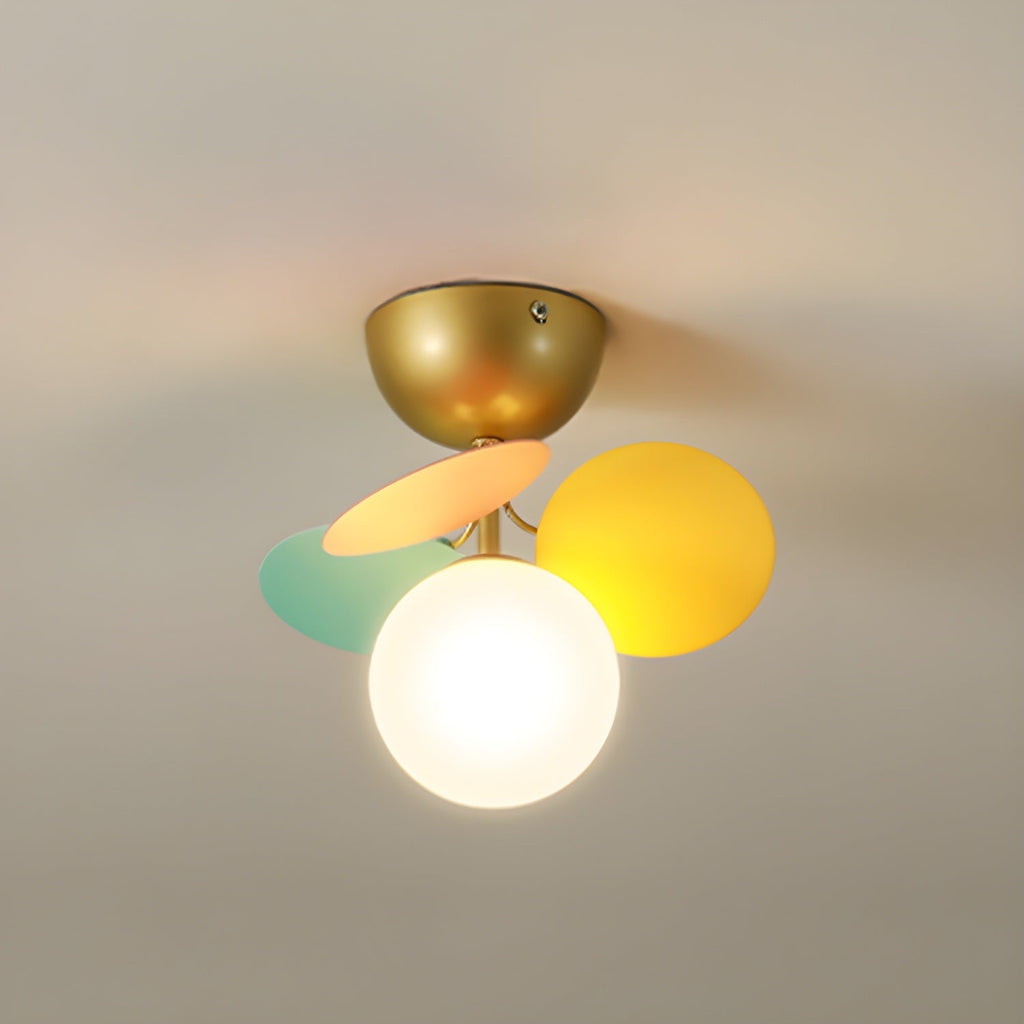 Lámpara de techo redonda con hojas acrílicas – Colores pastel macaron – 1, 4, 6 u 8 puntos de luz – Casquillo G9 – Diseño escandinavo para habitación