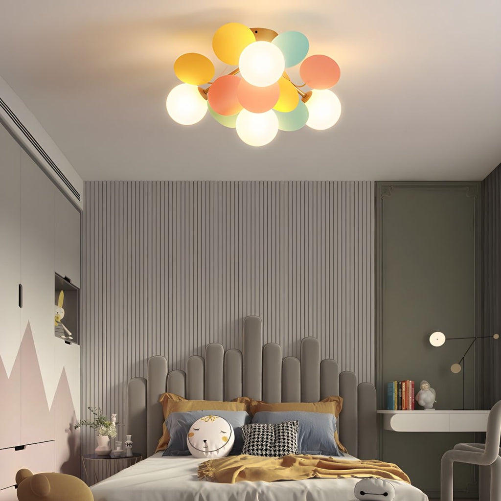 Lámpara de techo redonda con hojas acrílicas – Colores pastel macaron – 1, 4, 6 u 8 puntos de luz – Casquillo G9 – Diseño escandinavo para habitación