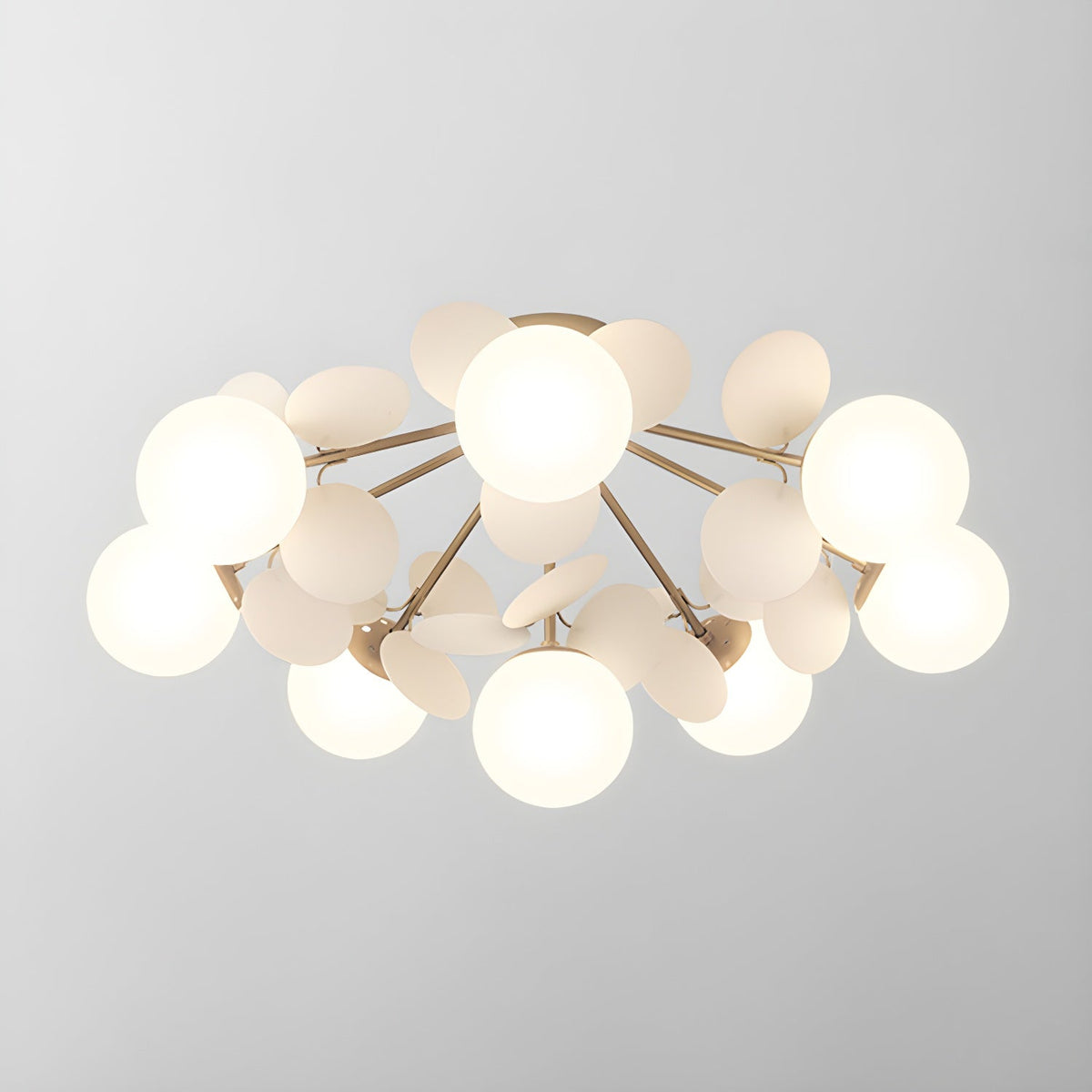 Lámpara de techo redonda con hojas acrílicas – Colores pastel macaron – 1, 4, 6 u 8 puntos de luz – Casquillo G9 – Diseño escandinavo para habitación