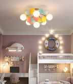 Lámpara de techo redonda con hojas acrílicas – Colores pastel macaron – 1, 4, 6 u 8 puntos de luz – Casquillo G9 – Diseño escandinavo para habitación