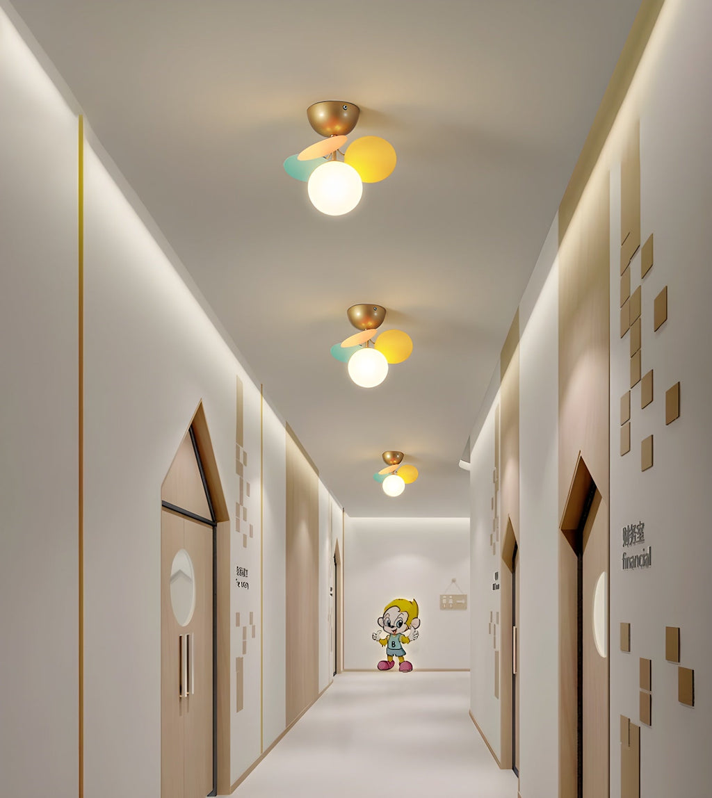 Lámpara de techo redonda con hojas acrílicas – Colores pastel macaron – 1, 4, 6 u 8 puntos de luz – Casquillo G9 – Diseño escandinavo para habitación