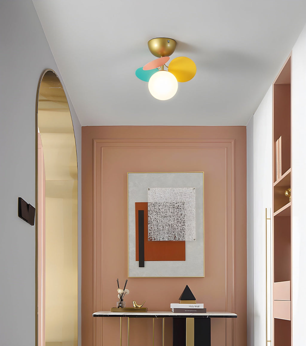 Lámpara de techo redonda con hojas acrílicas – Colores pastel macaron – 1, 4, 6 u 8 puntos de luz – Casquillo G9 – Diseño escandinavo para habitación