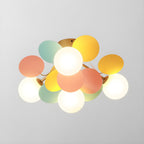 Lámpara de techo redonda con hojas acrílicas – Colores pastel macaron – 1, 4, 6 u 8 puntos de luz – Casquillo G9 – Diseño escandinavo para habitación