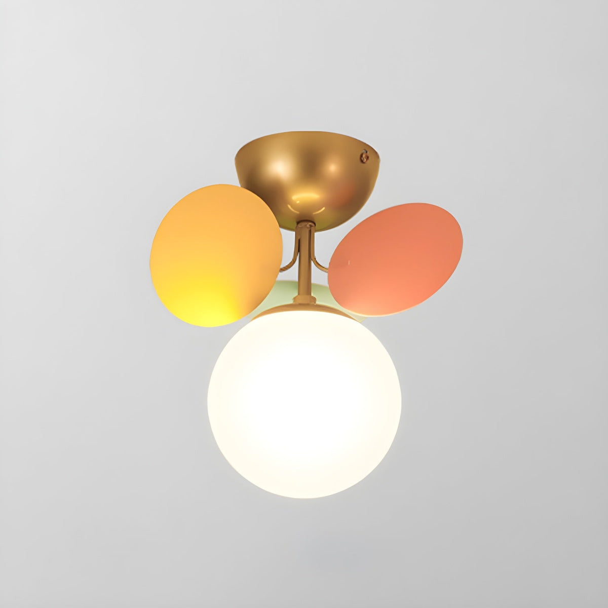 Lámpara de techo redonda con hojas acrílicas – Colores pastel macaron – 1, 4, 6 u 8 puntos de luz – Casquillo G9 – Diseño escandinavo para habitación
