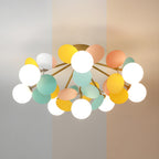 Lámpara de techo redonda con hojas acrílicas – Colores pastel macaron – 1, 4, 6 u 8 puntos de luz – Casquillo G9 – Diseño escandinavo para habitación