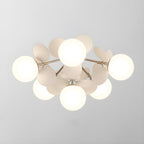 Lámpara de techo redonda con hojas acrílicas – Colores pastel macaron – 1, 4, 6 u 8 puntos de luz – Casquillo G9 – Diseño escandinavo para habitación