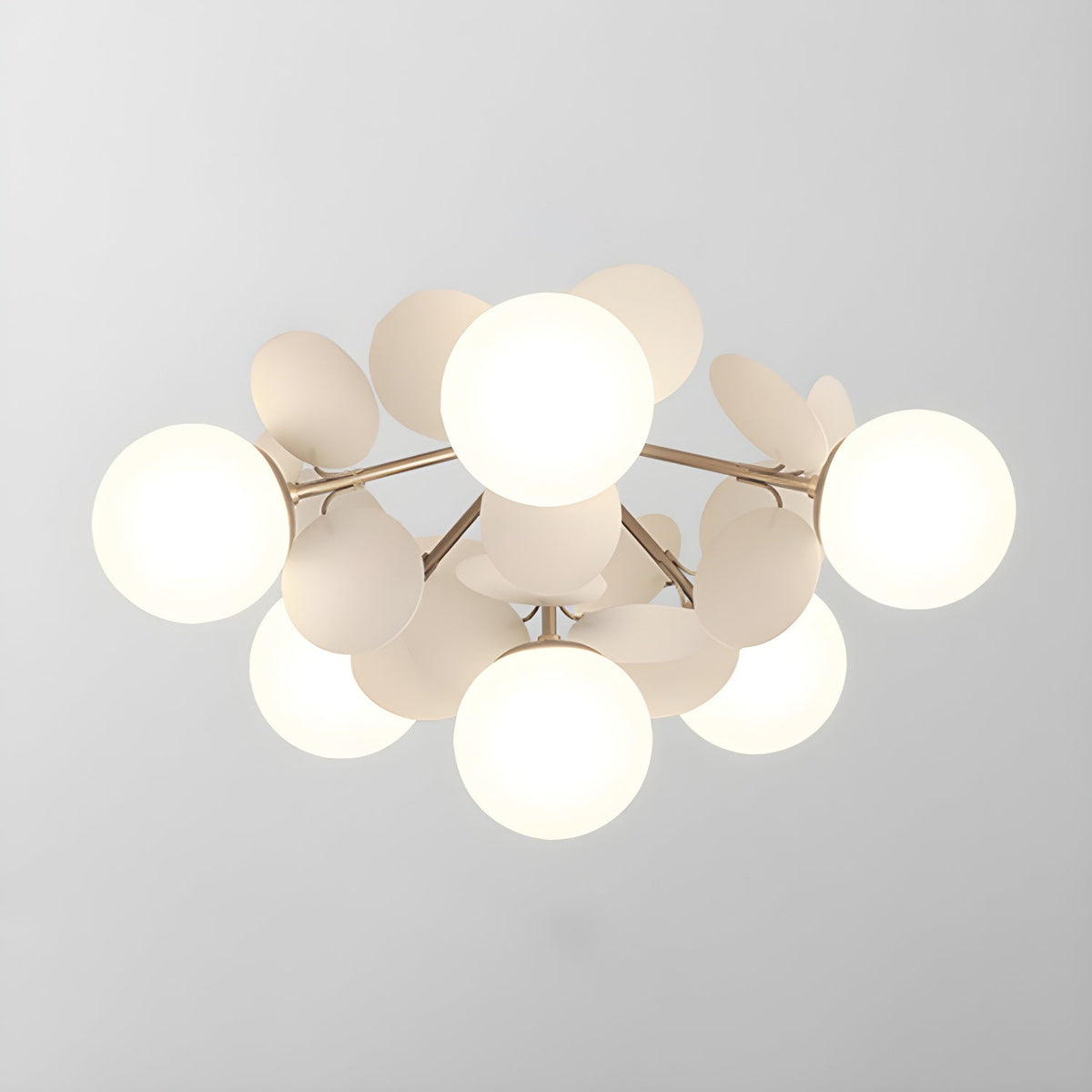 Lámpara de techo redonda con hojas acrílicas – Colores pastel macaron – 1, 4, 6 u 8 puntos de luz – Casquillo G9 – Diseño escandinavo para habitación