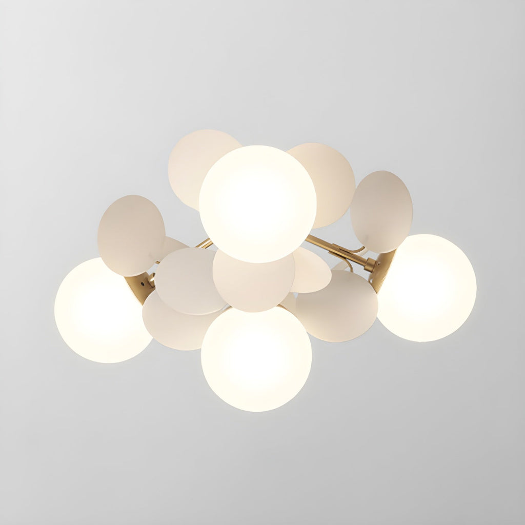 Lámpara de techo redonda con hojas acrílicas – Colores pastel macaron – 1, 4, 6 u 8 puntos de luz – Casquillo G9 – Diseño escandinavo para habitación