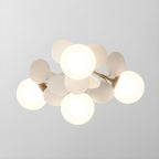Lámpara de techo redonda con hojas acrílicas – Colores pastel macaron – 1, 4, 6 u 8 puntos de luz – Casquillo G9 – Diseño escandinavo para habitación