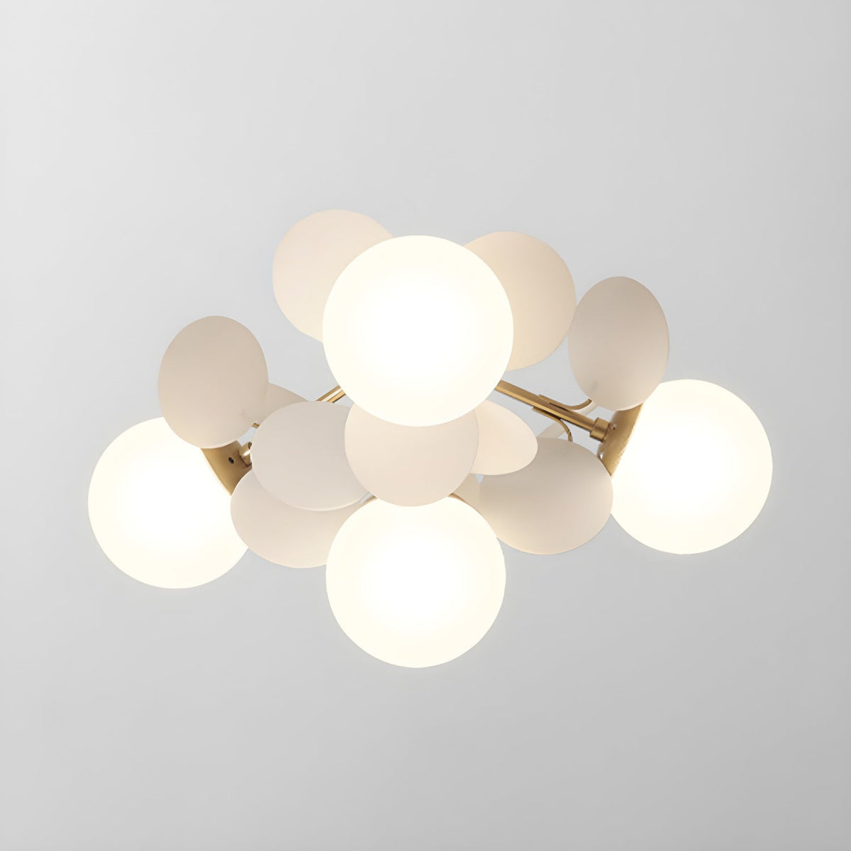Lámpara de techo redonda con hojas acrílicas – Colores pastel macaron – 1, 4, 6 u 8 puntos de luz – Casquillo G9 – Diseño escandinavo para habitación
