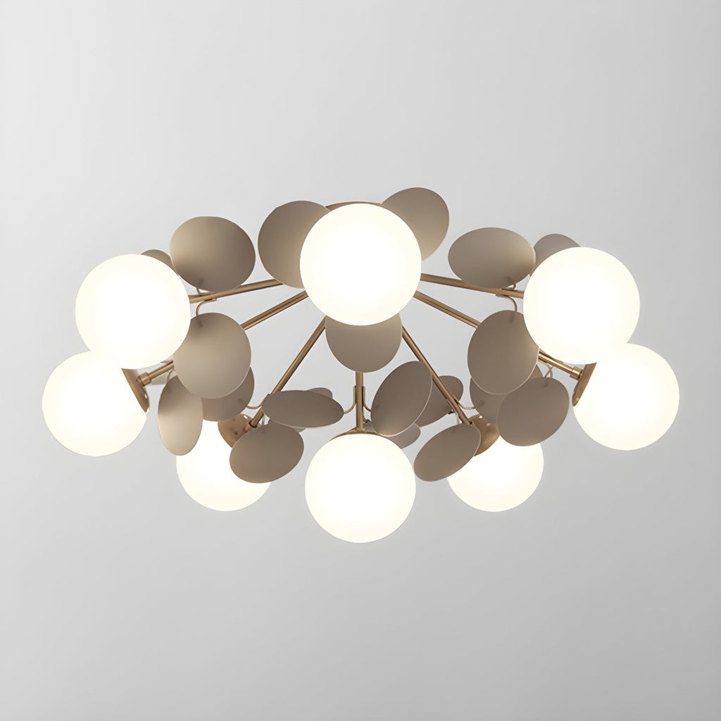 Lámpara de techo redonda con hojas acrílicas – Colores pastel macaron – 1, 4, 6 u 8 puntos de luz – Casquillo G9 – Diseño escandinavo para habitación