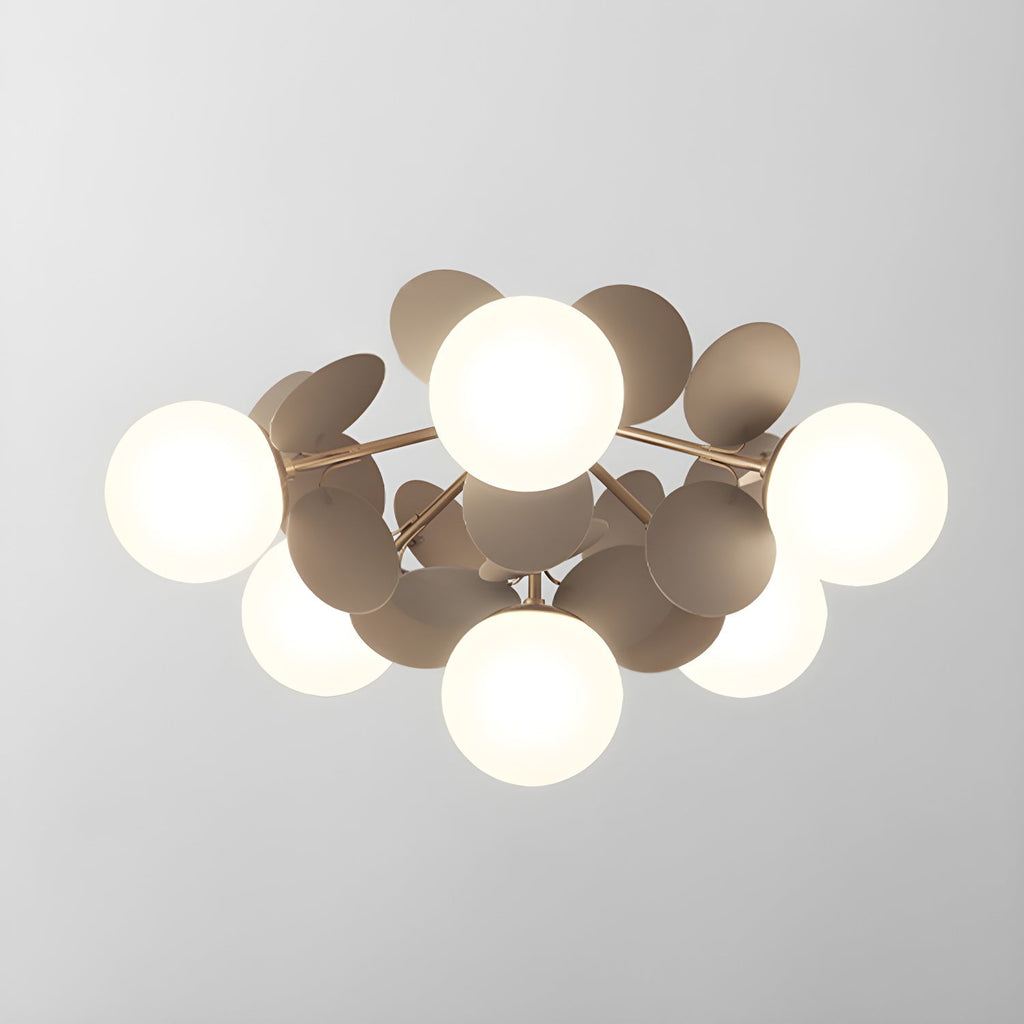 Lámpara de techo redonda con hojas acrílicas – Colores pastel macaron – 1, 4, 6 u 8 puntos de luz – Casquillo G9 – Diseño escandinavo para habitación