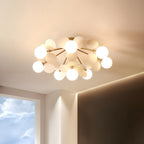 Lámpara de techo redonda con hojas acrílicas – Colores pastel macaron – 1, 4, 6 u 8 puntos de luz – Casquillo G9 – Diseño escandinavo para habitación