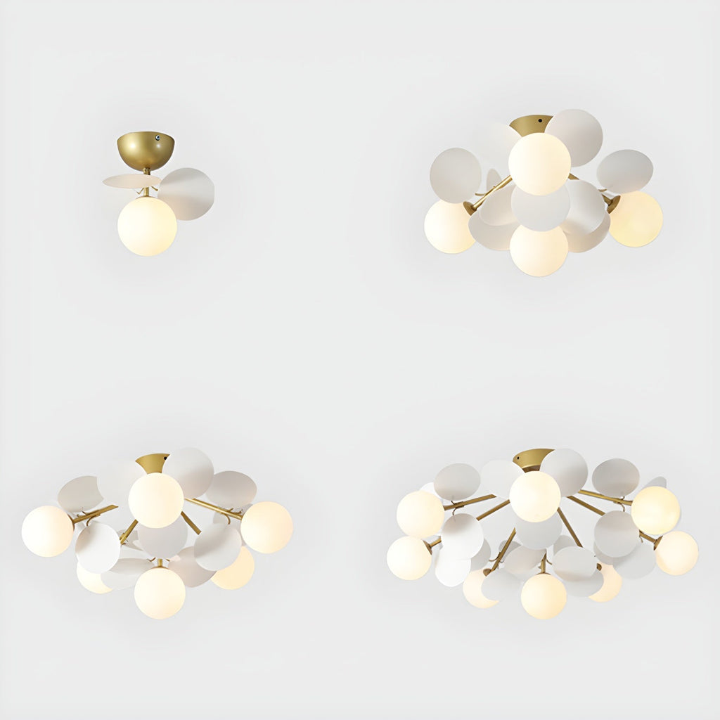 Lámpara de techo redonda con hojas acrílicas – Colores pastel macaron – 1, 4, 6 u 8 puntos de luz – Casquillo G9 – Diseño escandinavo para habitación