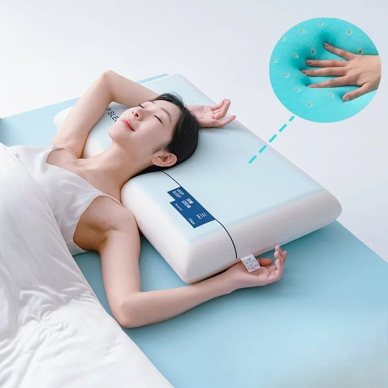 Almohada de soporte cervical de espuma viscoelástica con gel refrescante