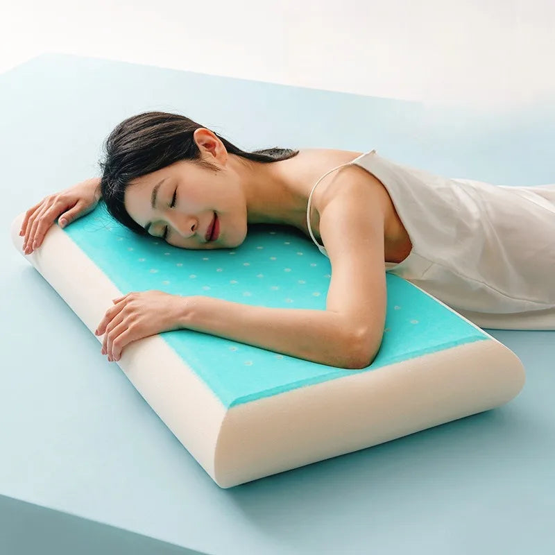 Almohada de soporte cervical de espuma viscoelástica con gel refrescante