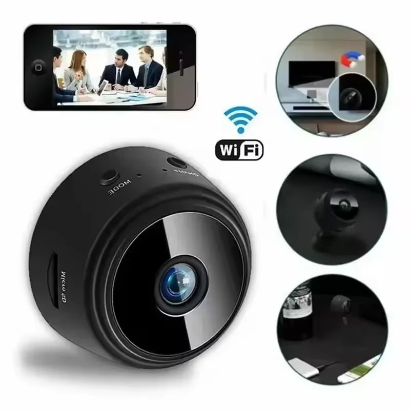 Mini cámara de seguridad inalámbrica HD 1080p con visión nocturna y audio