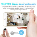 Mini cámara de seguridad WiFi HD 1080P con visión nocturna y detección de movimiento (alimentación por cable)