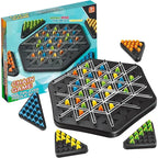 Juego de ajedrez de estrategia triangular para 2-4 jugadores - Divertido juego de mesa familiar para niños y adultos con desafío de banda elástica
