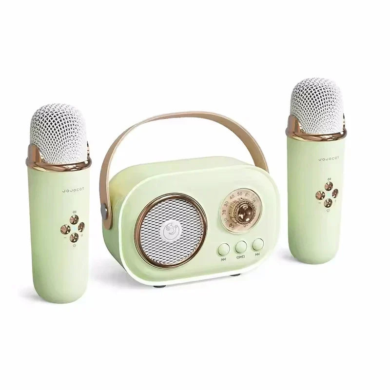 Altavoz portátil Bluetooth para karaoke con micrófono y mini radio FM. Idea de regalo para la vuelta al cole 2025.