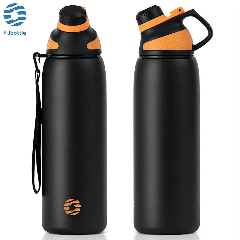 Botella de agua isotérmica de 1000 ml, termo de acero inoxidable con tapa magnética, ideal para viajes de verano de 2026