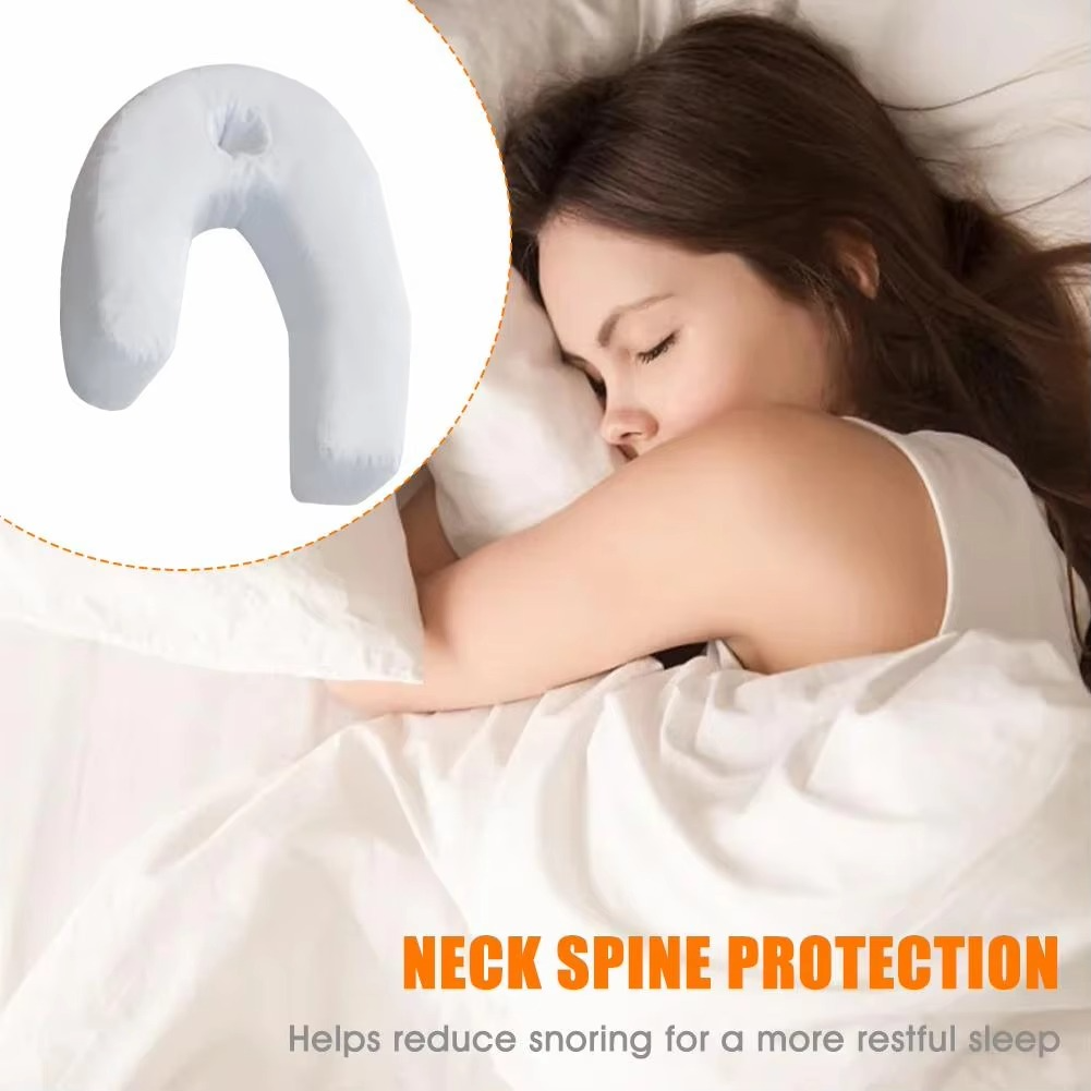 Almohada en forma de U para dormir de lado, para soporte del cuello y la columna vertebral