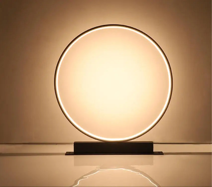 Lámpara de pie circular LED | Diseño moderno de anillo de aluminio